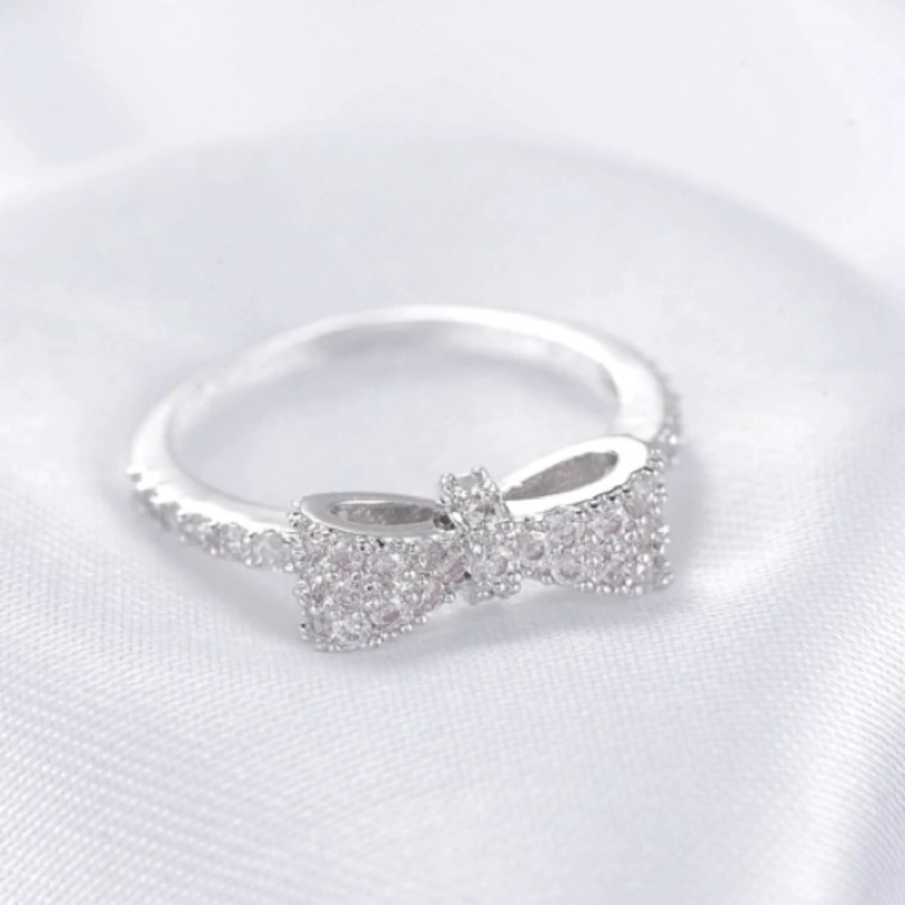 NEW!💙💎🎀GORGEOUS! BOW KNOT RING!🎀💎💙PAVE CZ! 7 - Picture 3 of 10